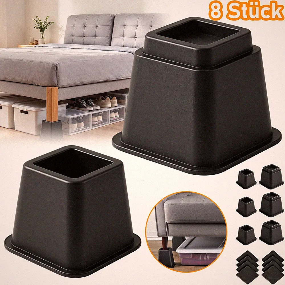 8 Stück Möbelerhöher Möbelerhöhung Sofafüß Bett Sofa Sessel Gleiter Aufstehhilfe