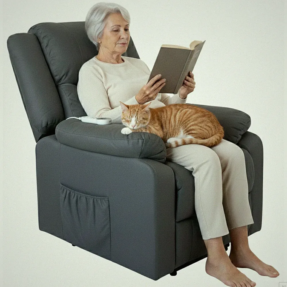 abc HOME Relaxsessel Elektrisch Aufstehfunktion Massage Heizung Liegefunktion