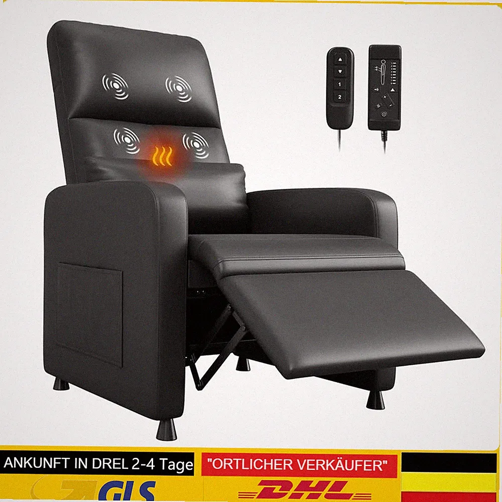 Aufstehhilfe Elektrisch Relaxsessel 4 Vibrationsmotoren 8 Massageprogramme 2Memo