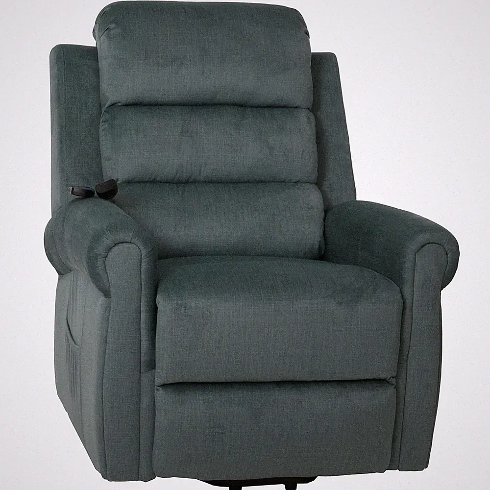 B-Ware Fernsehsessel MCW-K63, Aufstehhilfe Massage, Chenille, blau-grün
