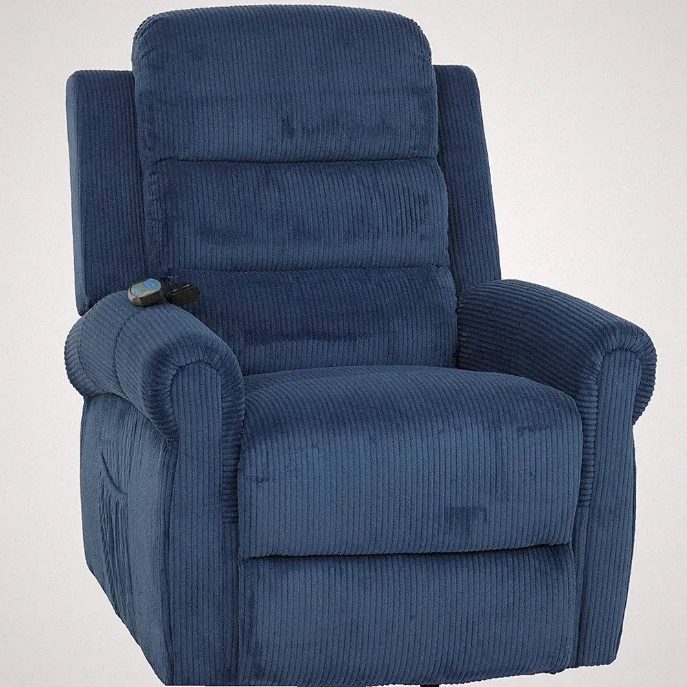 B-Ware Fernsehsessel MCW-K63, Aufstehhilfe Massage, Cord, blau