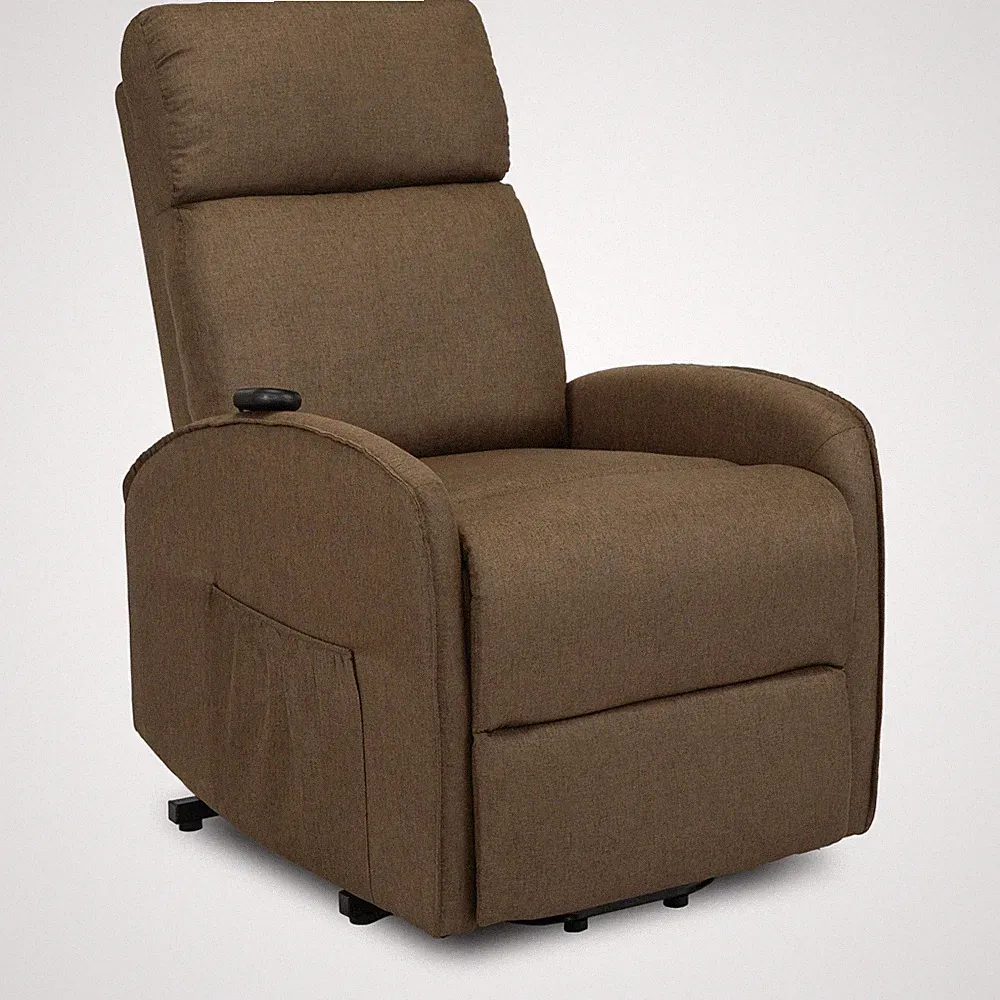 COLTON Lounge-Sessel mit Aufstehfunktion, elektrisch verstellbar, Braun, Modern