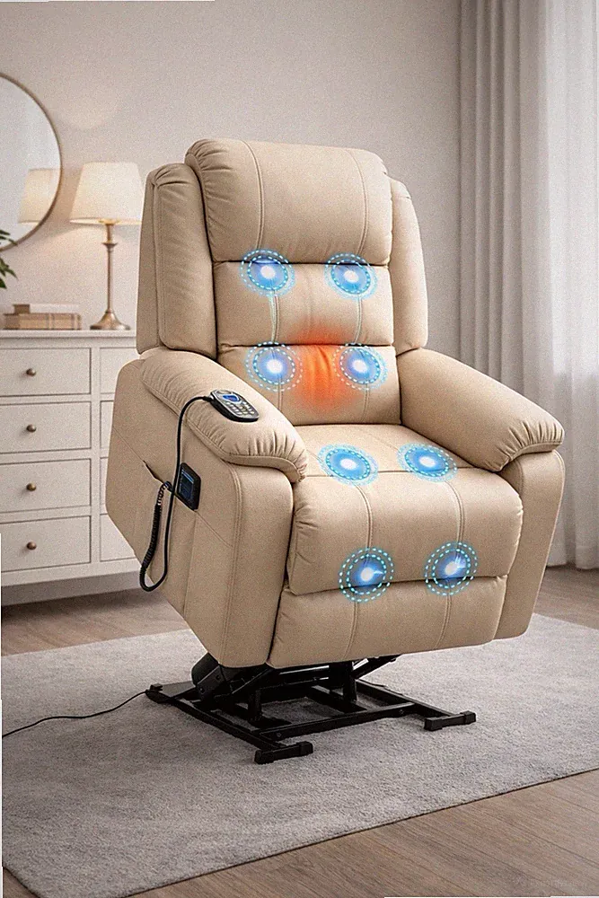 Elektrischer Massagesessel Relaxsessel 101x100x105 cm mit Aufstehhilfe