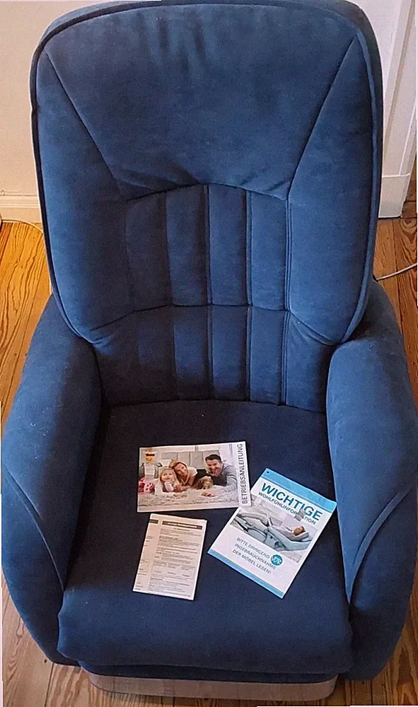 sessel mit aufstehhilfe blau