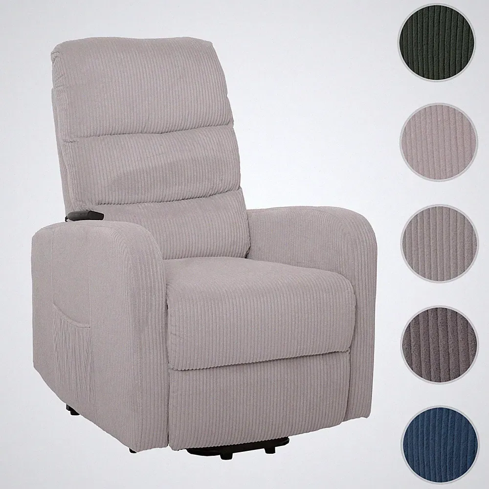 Fernsehsessel HWC-K62, Relaxsessel, Liegefunktion Aufstehhilfe, Metall Cord