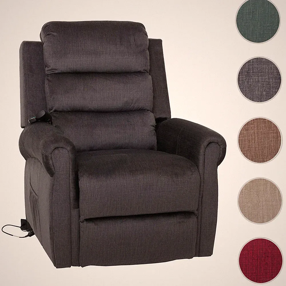 Fernsehsessel HWC-K63, Aufstehhilfe Massage Heizfunktion, Stoff 220g/m² Chenille