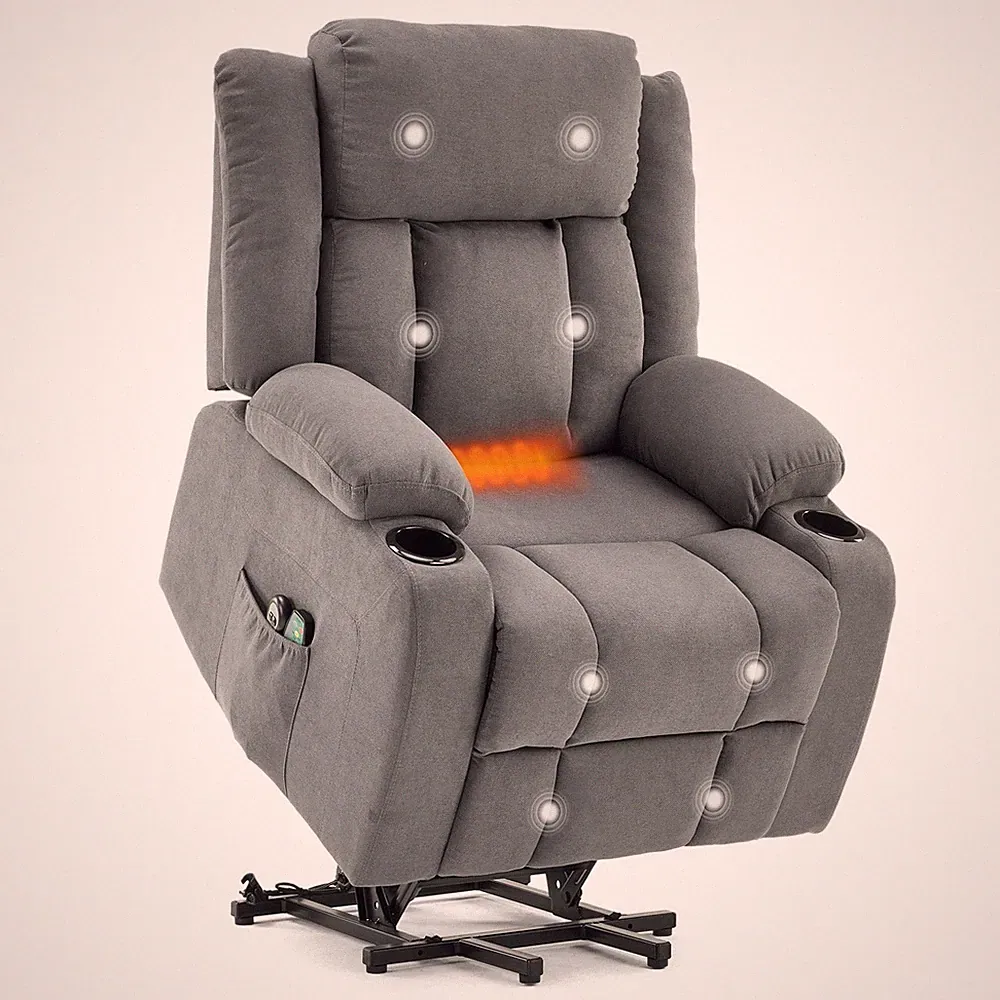Fernsehsessel Massagesessel Relaxsessel mit Elektrisch Aufstehhilfe Heizfunktion