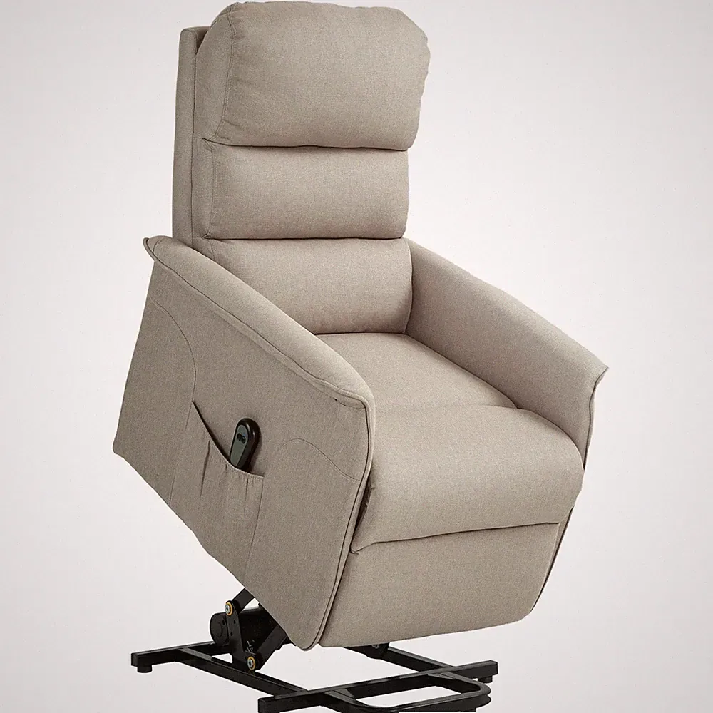 Fernsehsessel mit Aufstehhilfe Elektrisch, Relaxsessel mit Liegefunktion Beige