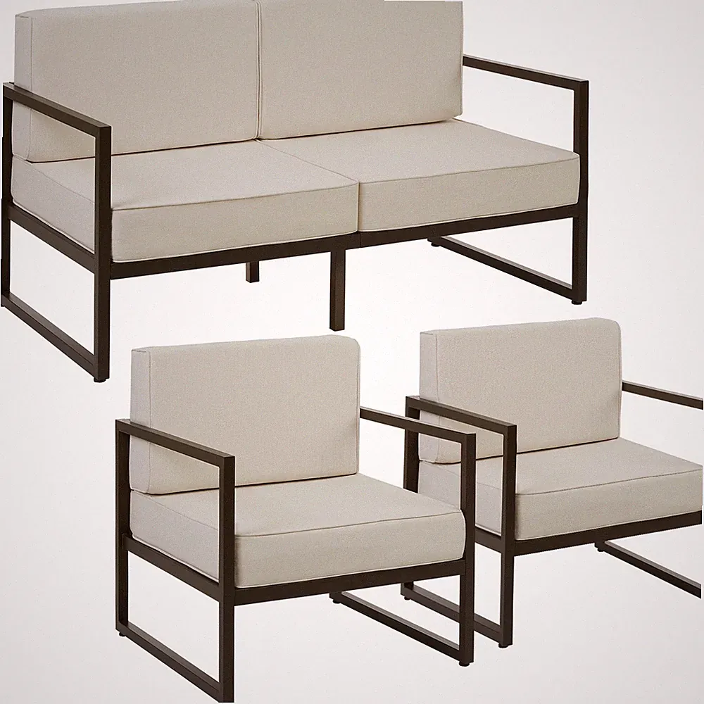 Garten-Loungeset Gartensofa Sessel Gartenmöbel 4 Personen Outdoorsofa wasserabw.