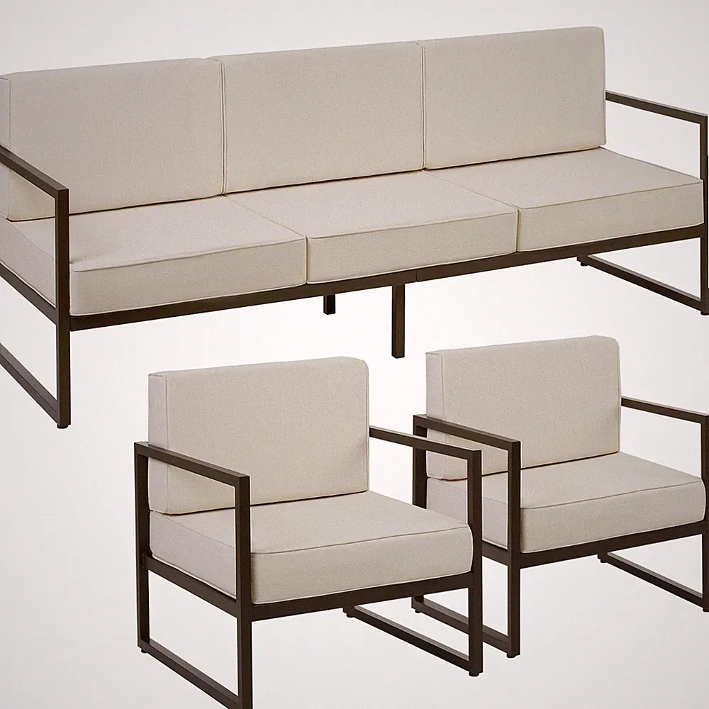 Garten-Loungeset Gartensofa Sessel Gartenmöbel 5 Pers Outdoorsofa wasserabw.