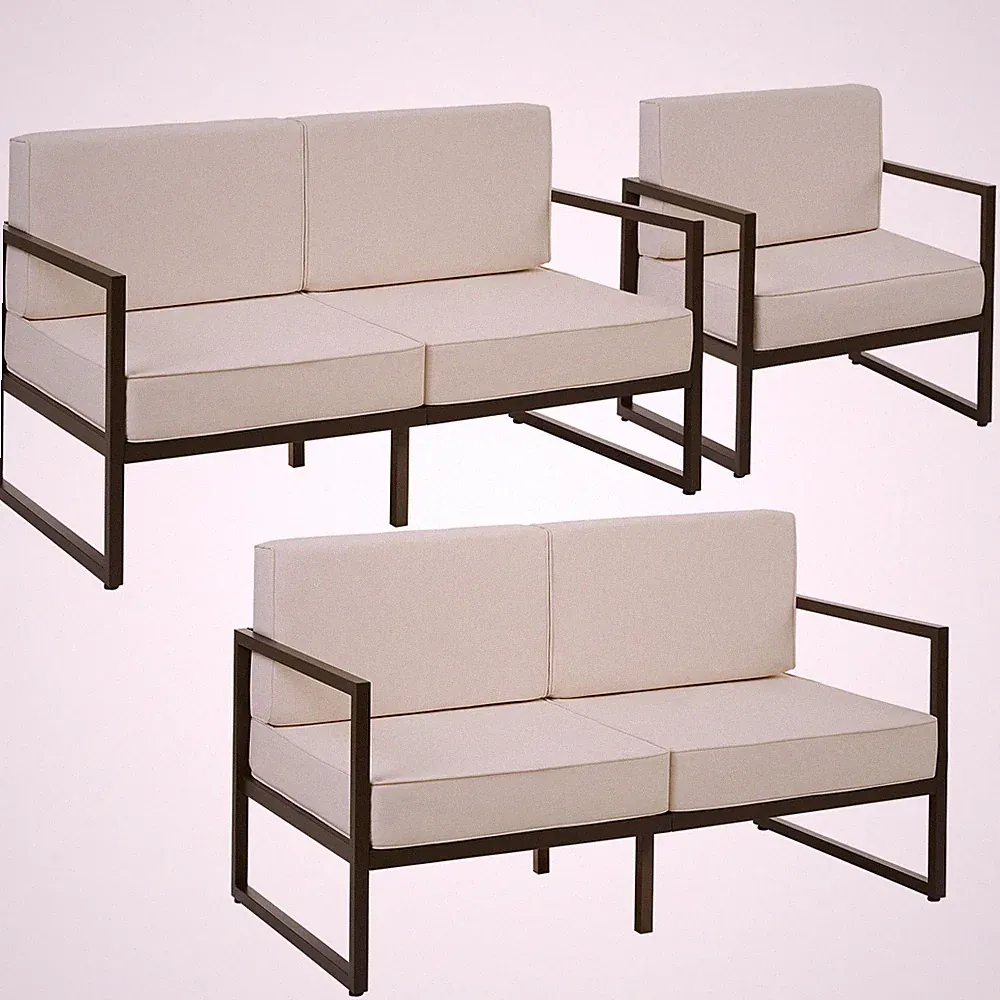 Garten-Loungeset Gartensofa Sessel Gartenmöbel 5 Personen Outdoorsofa wasserabw.
