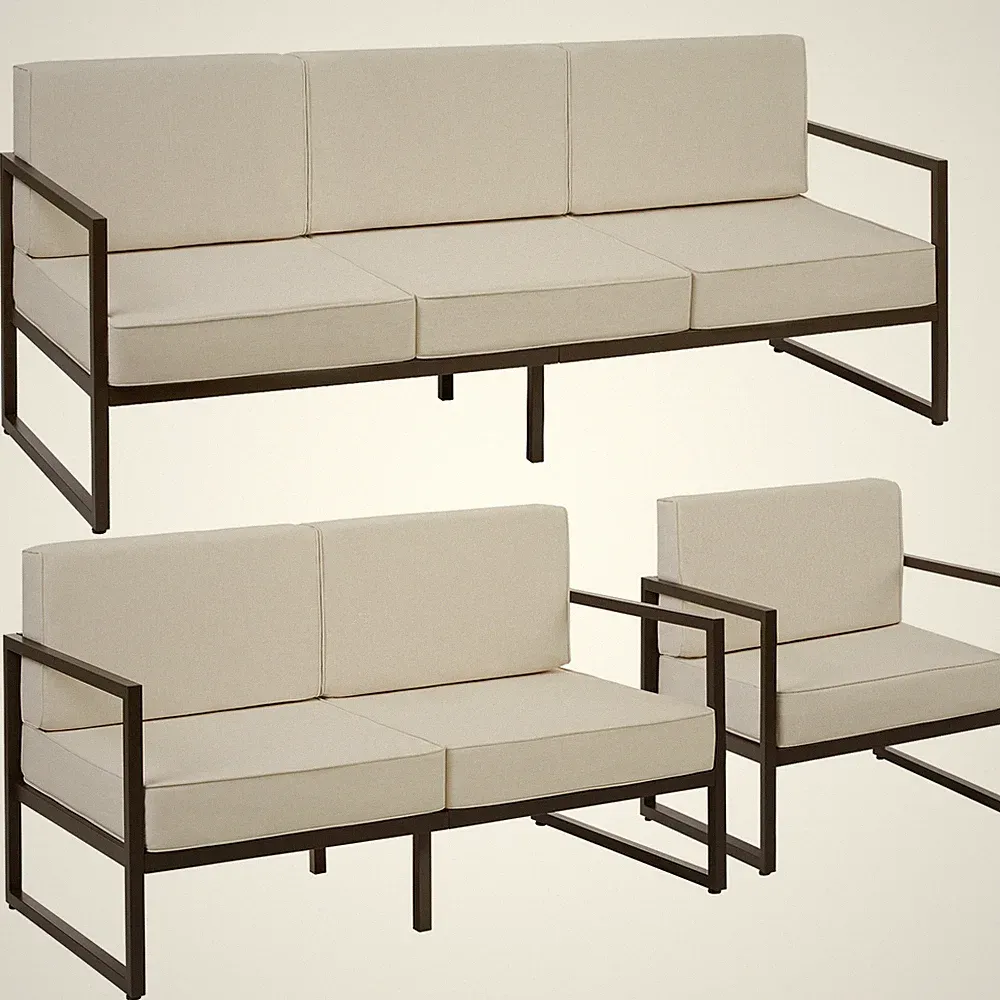 Garten-Loungeset Gartensofa Sessel Gartenmöbel 6 Personen Outdoorsofa wasserabw.