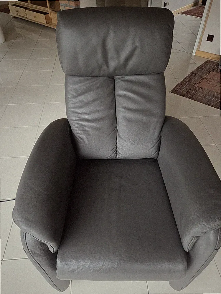 Himolla Relax/TV-Sessel, Elektrisch, Graues Leder, mit Aufstehhilfe, Bequem