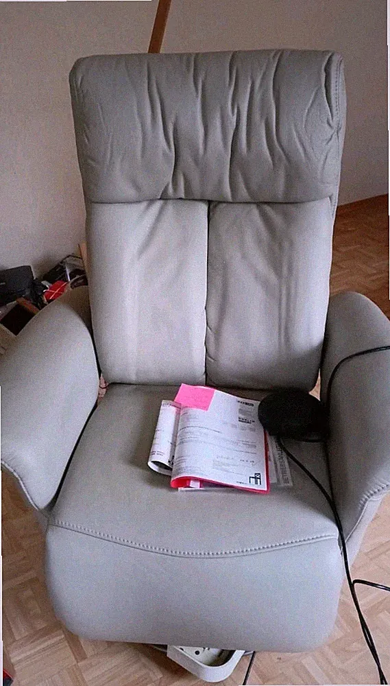 Himolla Relaxsessel mit Aufstehhilfe, Graues Leder