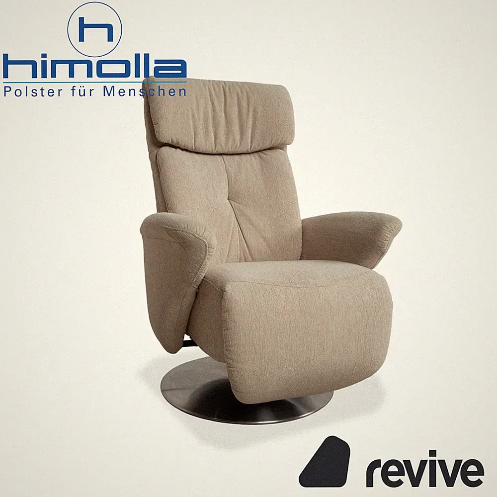 Himolla Stoff Sessel Creme Beige elektrische Funktion Aufstehhilfe