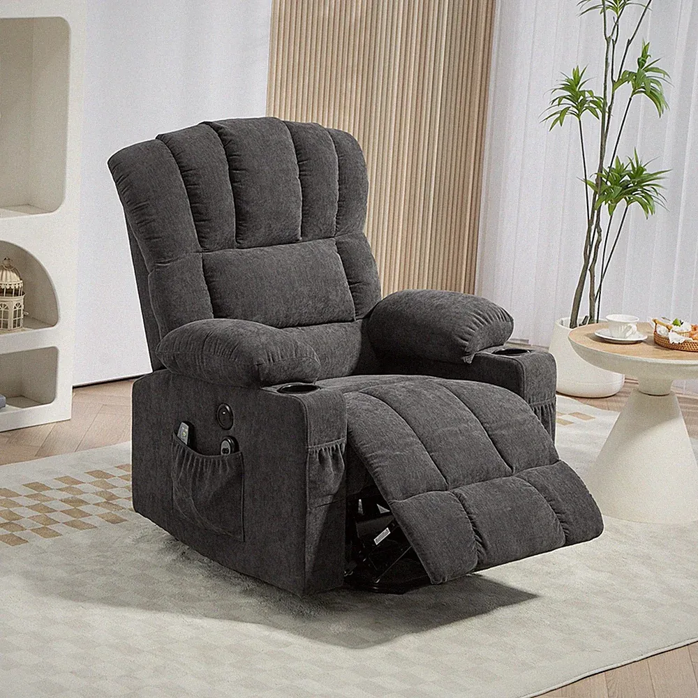 HOMCOM Fernsehsessel mit Aufstehhilfe Relaxsessel mit Heiz- und Massagefunktion