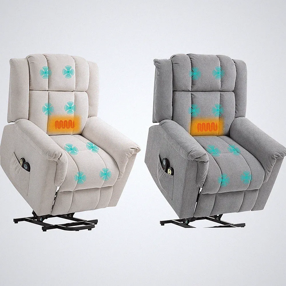 HOMCOM Relaxsessel Fernsehsessel Verstellbar Massagesessel mit Aufstehhilfe