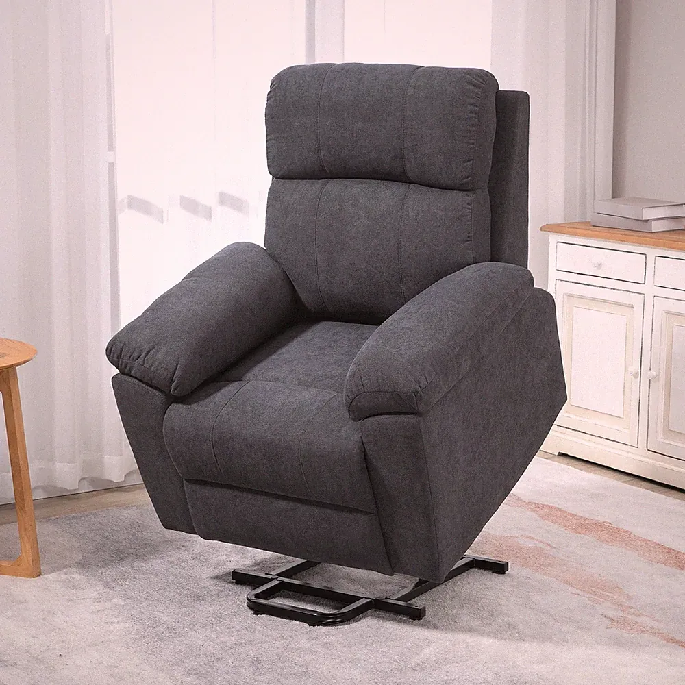 HOMCOM Sessel mit Aufstehhilfe, Relaxsessel, Massagesessel mit Seitentasche