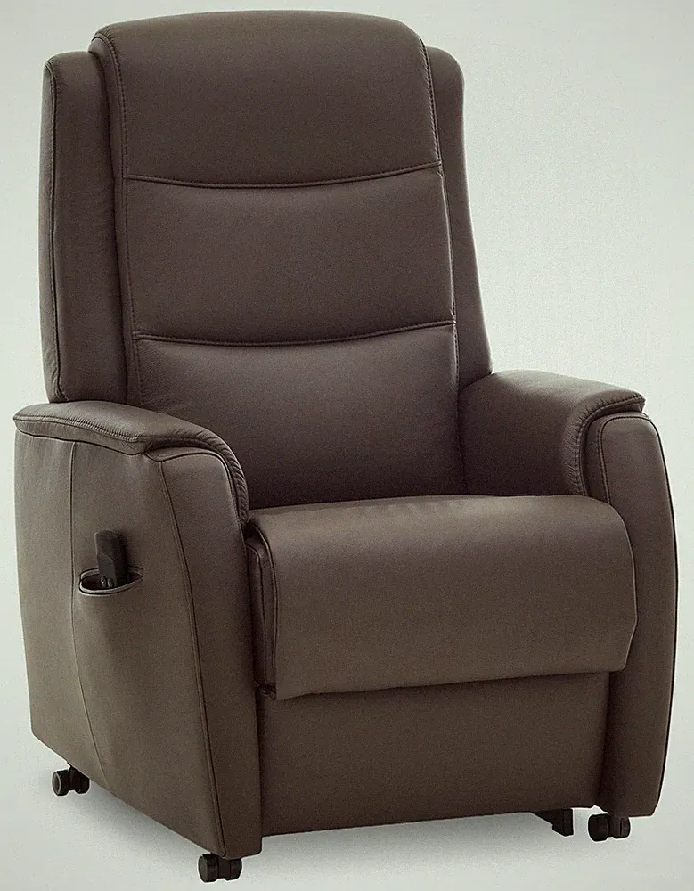 Hukla HU-RV15038 Ruhesessel Fernsehsessel mit Motor Aufstehhilfe Leder Braun