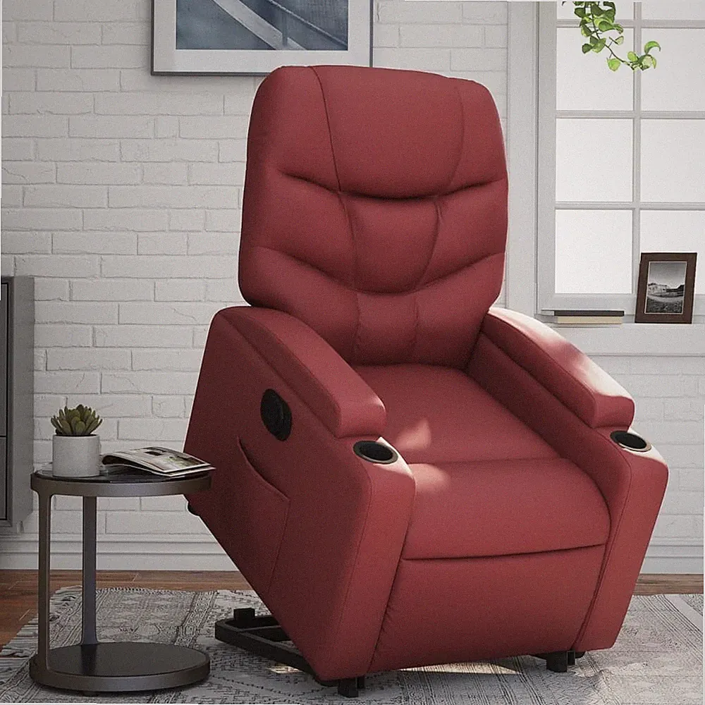 Kunstleder Relaxsessel mit Aufstehhilfe TV Sessel Liegesessel Fernsehsessel