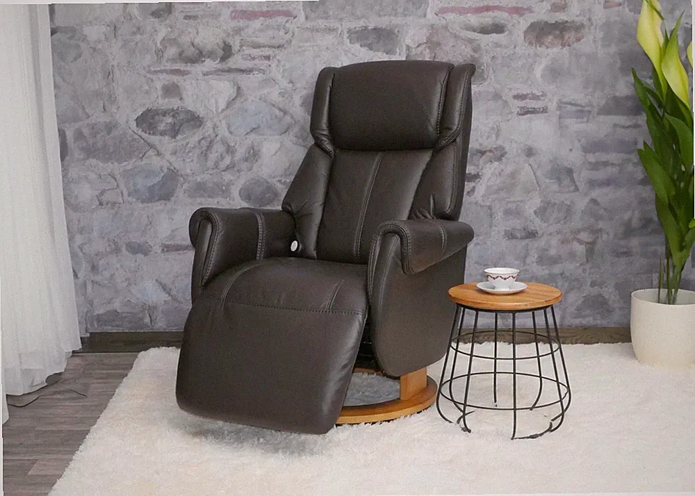 Leder Aufstehhilfe elektrisch Sessel Modern Relaxsessel Braun Liegesessel