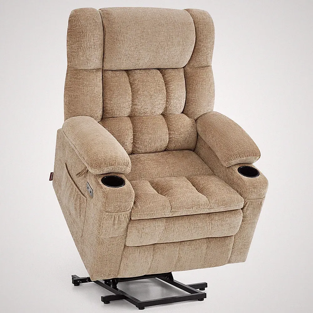 M MCombo 3-Motoren-Aufstehsessel 7546 (Chenille, Beige)