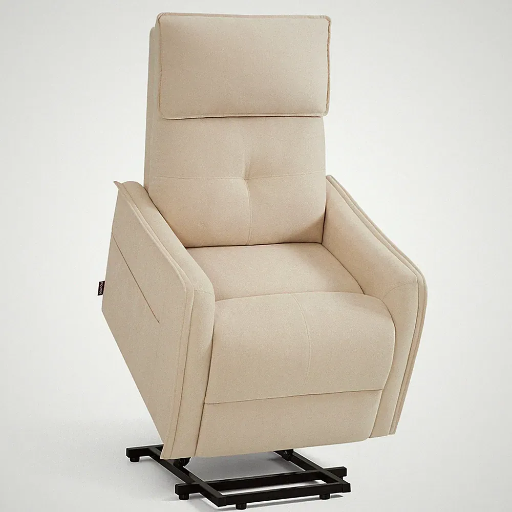 M MCombo Elektrischer kleiner Aufstehsessel 7027 (Stoff, Beige)
