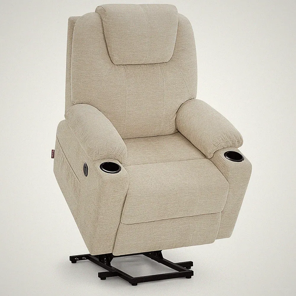M MCombo Fernsehsessel mit Aufstehhilfe Elektrisch 7040BG (Stoff, Beige)