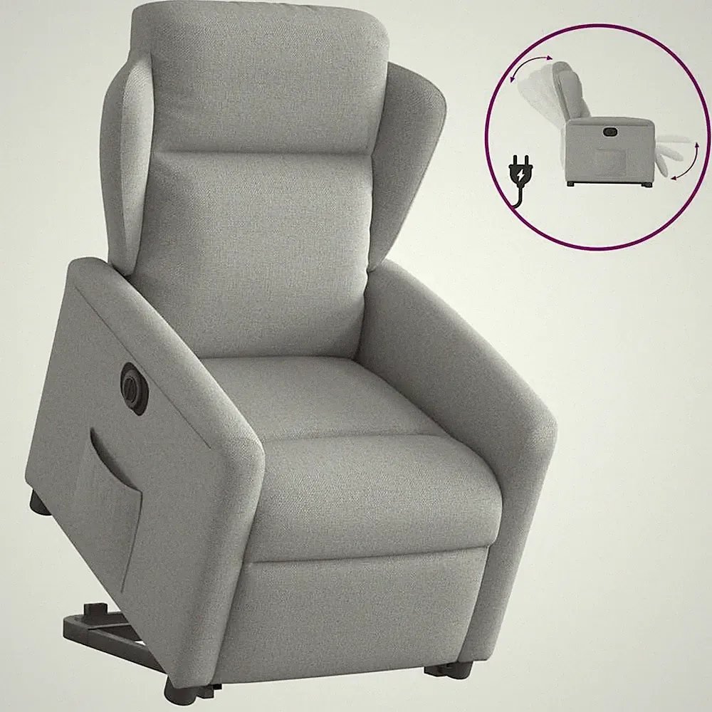 Massagesessel mit Aufstehhilfe Dunkelgrau Stoff vidaXL