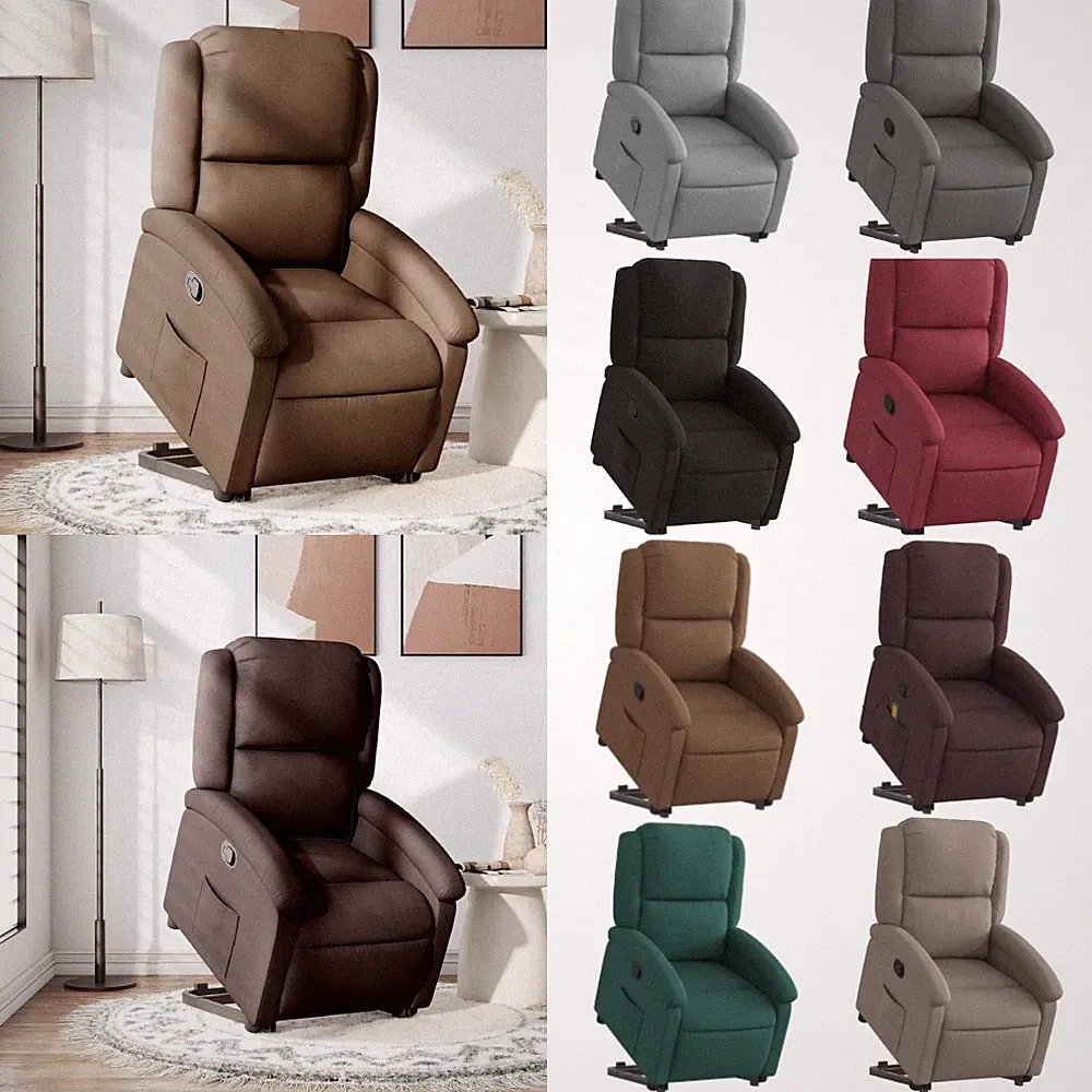 Massagesessel mit Aufstehhilfe Fernsehsessel Relaxsessel Sessel Stoff vidaXL