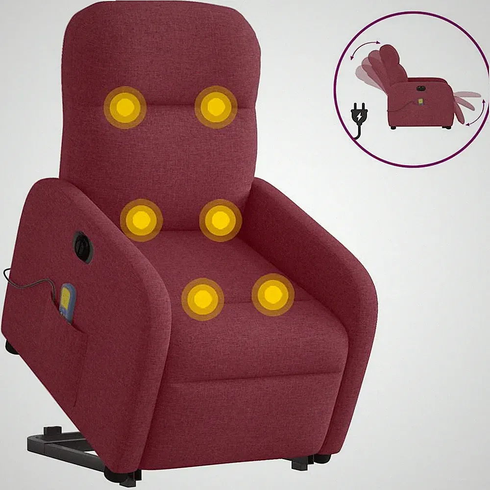 Massagesessel mit Aufstehhilfe Fernsehsessel Relaxsessel Sessel Taupe Ruhesessel