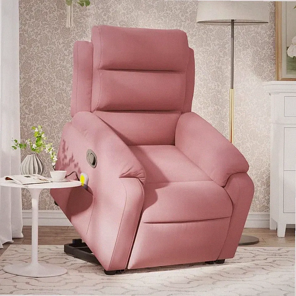 Massagesessel mit Aufstehhilfe Rosa Samt