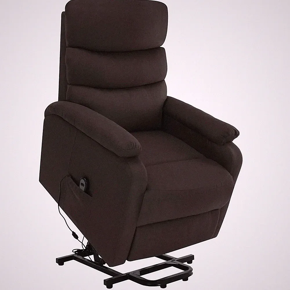 Massagesessel mit Aufstehhilfe Stoff Dunkelbraun