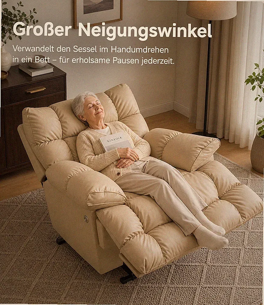 Massagesessel Relaxsessel mit elektrischer Aufstehhilfe Komfort Massagefunktion