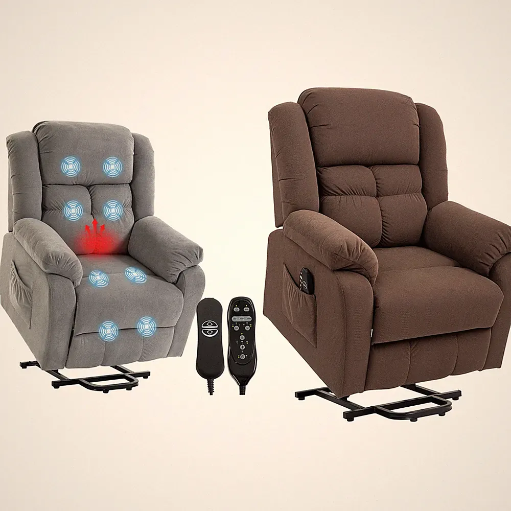 Relaxsessel, Fernsehsessel mit Aufstehhilfe, Liege-, Massage- und Heizfunktion