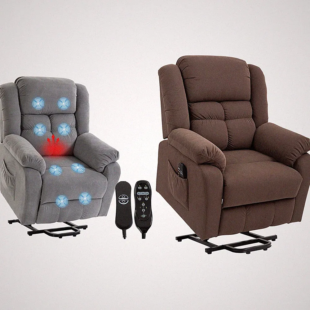 Relaxsessel, Fernsehsessel mit Aufstehhilfe, Liege-, Massage- und Heizfunktion