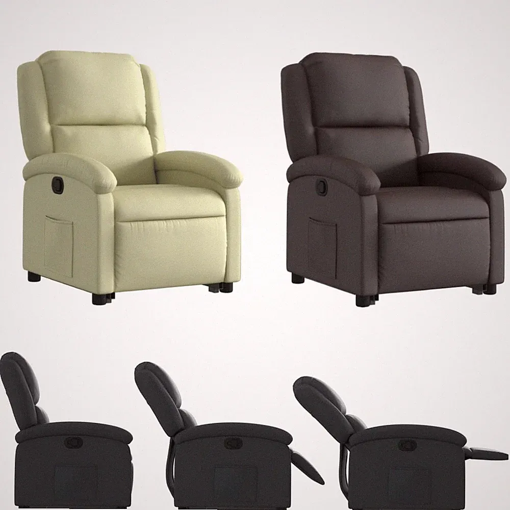 Relaxsessel mit Aufstehhilfe 100% Rindsleder Echtleder Fernsehsessel Liegesessel