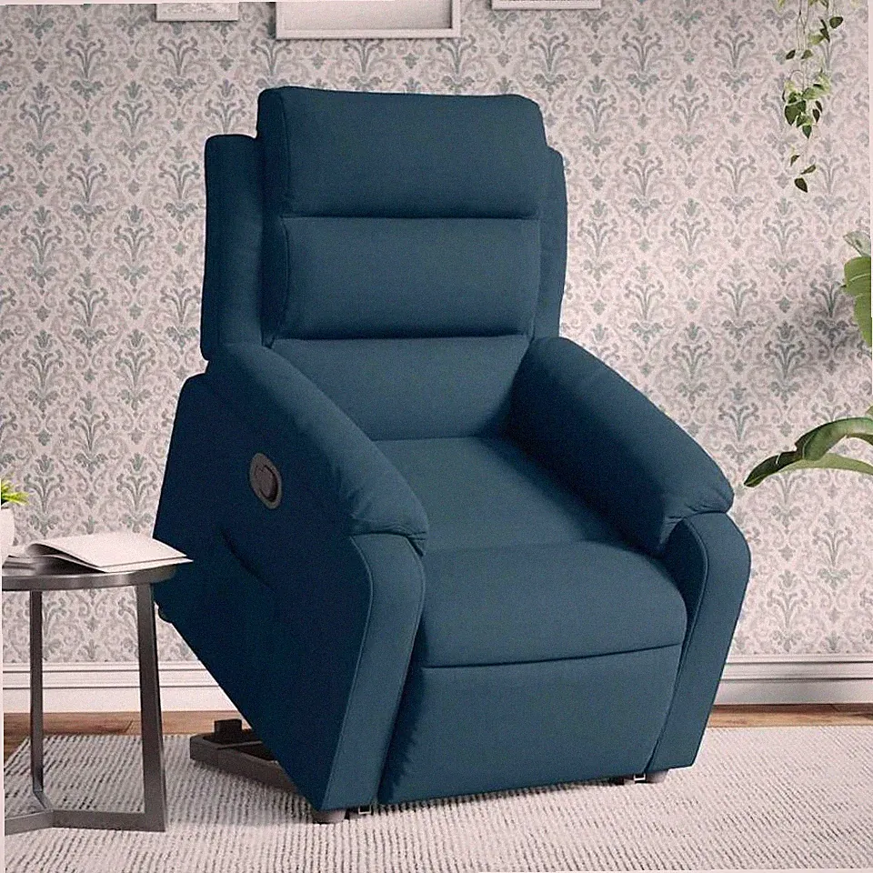 Relaxsessel mit Aufstehhilfe Blau Samt