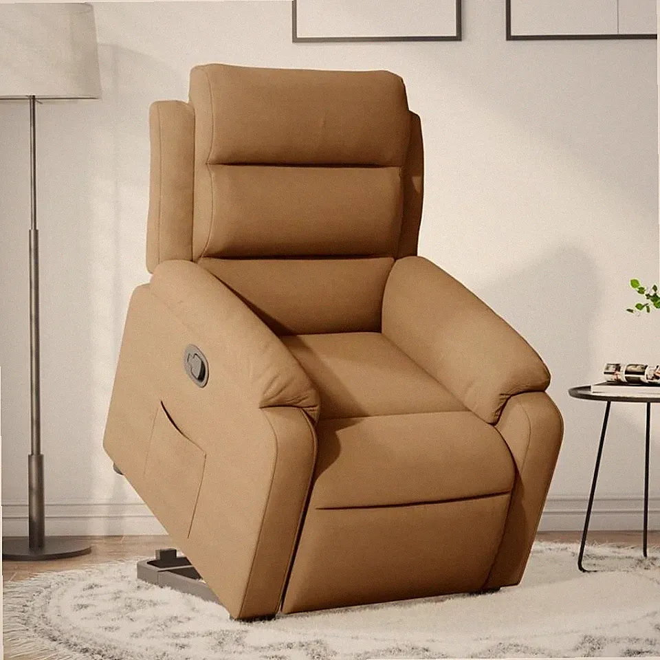 Relaxsessel mit Aufstehhilfe Braun Samt