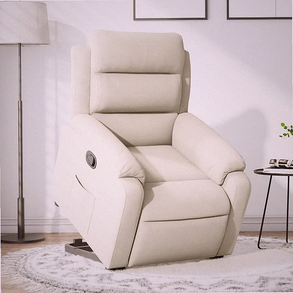 Relaxsessel mit Aufstehhilfe Creme Samt