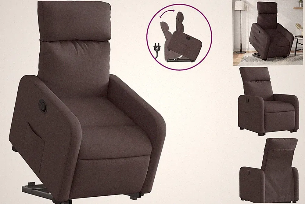 Relaxsessel Mit Aufstehhilfe Dunkelbraun Stoff