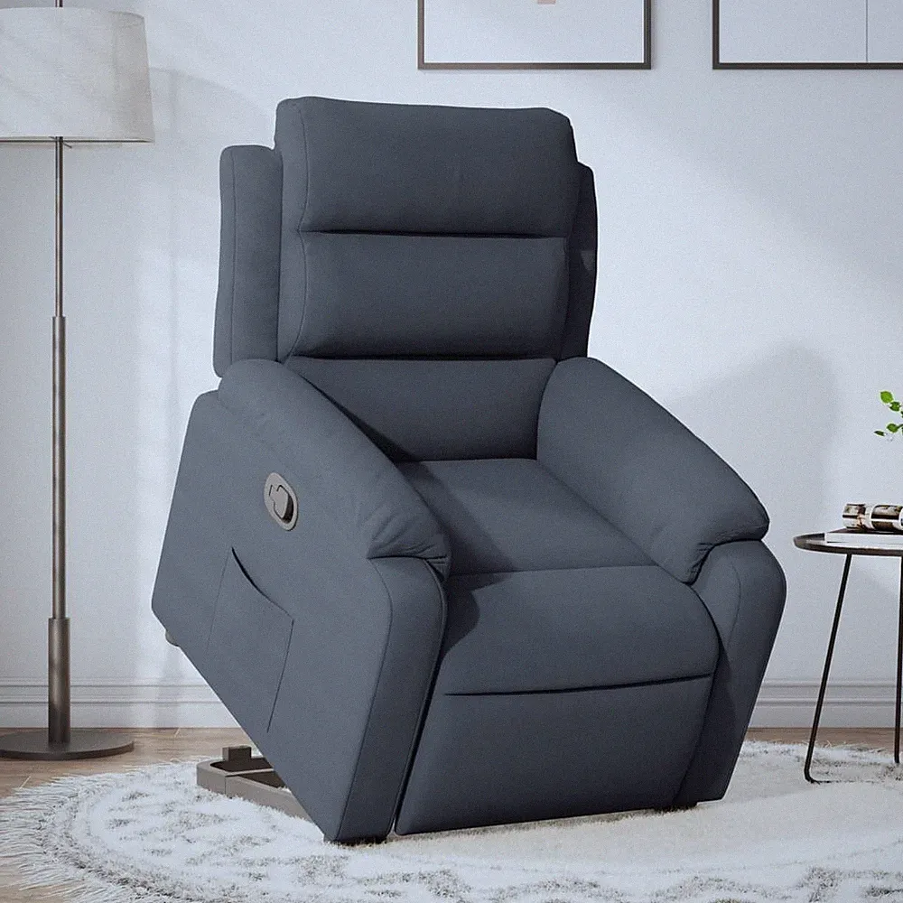 Relaxsessel mit Aufstehhilfe Dunkelgrau Samt