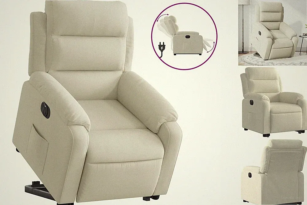 Relaxsessel Mit Aufstehhilfe Elektrisch Creme Samt