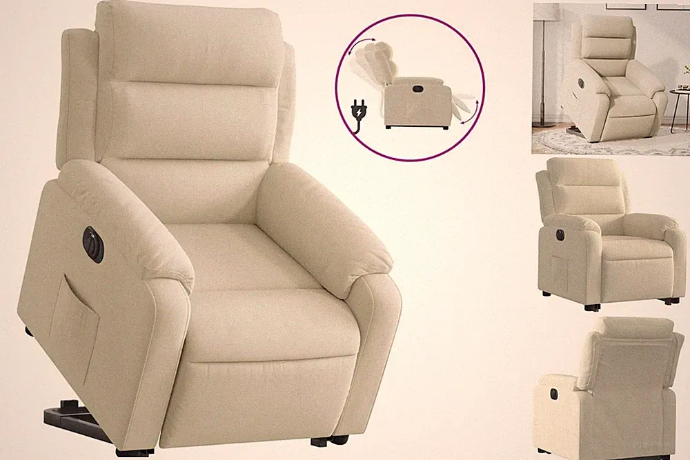Relaxsessel Mit Aufstehhilfe Elektrisch Creme Samt