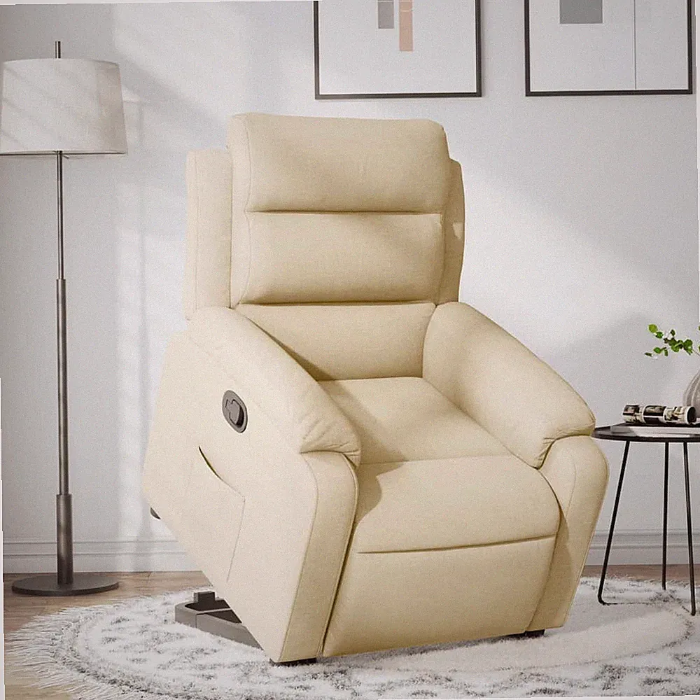 Relaxsessel mit Aufstehhilfe Elektrisch Creme Stoff vidaXL