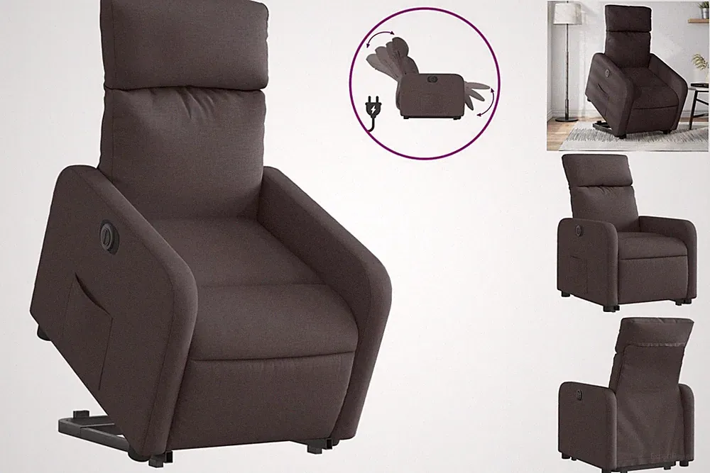 Relaxsessel Mit Aufstehhilfe Elektrisch Dunkelbraun Stoff
