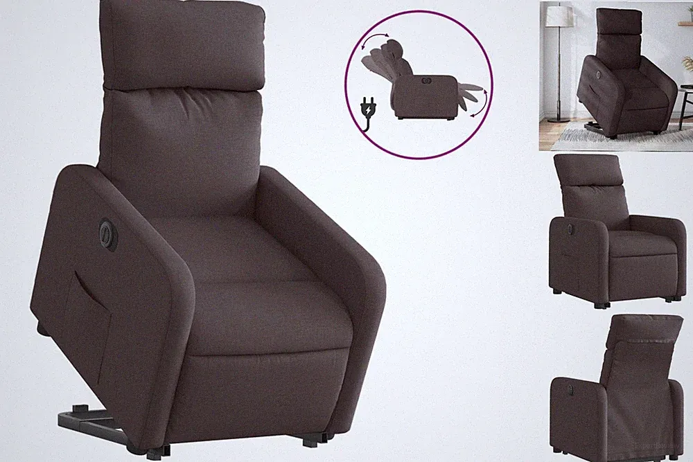 Relaxsessel Mit Aufstehhilfe Elektrisch Dunkelbraun Stoff