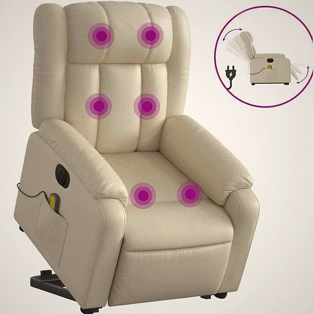 Relaxsessel mit Aufstehhilfe Elektrisch Kunstleder Fernsehsessel Massagesessel