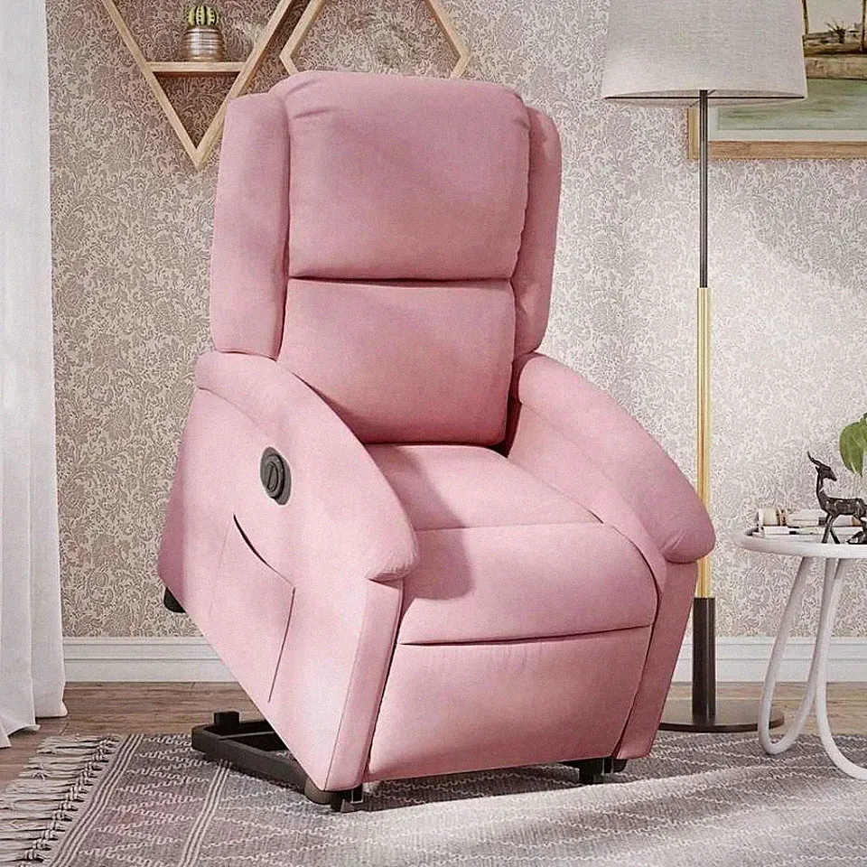 Relaxsessel mit Aufstehhilfe Elektrisch Rosa Samt