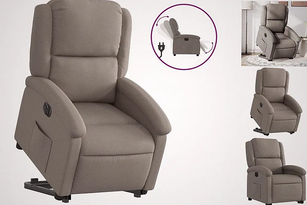Relaxsessel Mit Aufstehhilfe Elektrisch Taupe Stoff